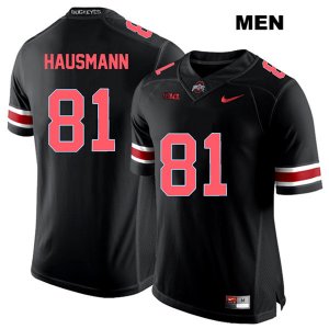 Men's NCAA Ohio State Buckeyes Jake Hausmann #81 College Stitched Authentic Nike Red Number Black Football Jersey PC20I32LZ